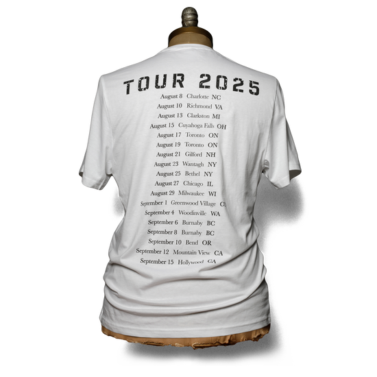2025 Love Earth Tour Dateback Tee (White) | Neil Young US Official